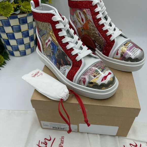 Women's Christian Louboutin, Dolan strass 
Trash high top sneakers size 39 - Picture 3 of 8